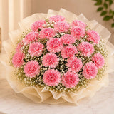 15 Carnations With Chocolate Truffle Cake