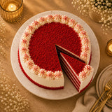 Red Velvet Swirl Candle Celebration Cake