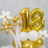Golden Age Foil Balloon Stack with Daisy Foils