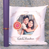 Antique Kundan Rakhi and Personalised Cushion