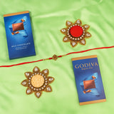 Antique Kundan Rakhi and Godiva Chocolate
