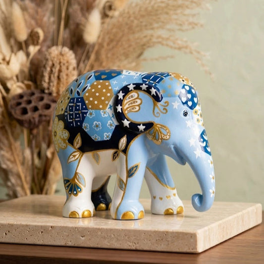 Patchie Indigo Elephant Statue | By Elephant Parade
