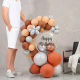 Terracotta & Silver Half Ring Bobo Balloon Decor
