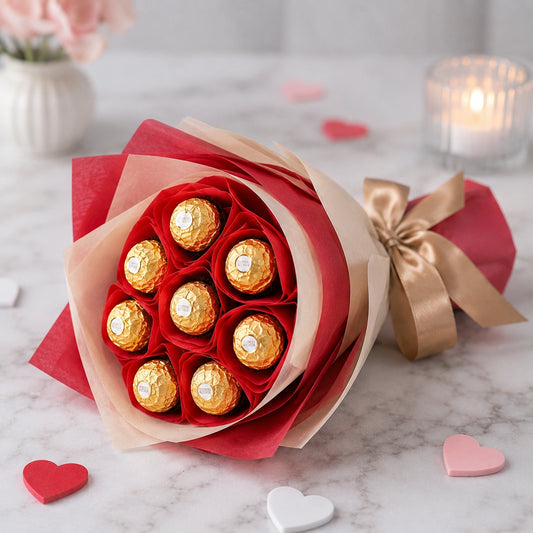 8 Pcs Ferrero Rocher Chocolate Jute Wrap Gift
