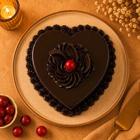 Chocolate Truffle Heart Romance Cake