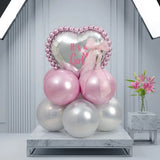 It's A Girl Pink & Silver Balloon Stack