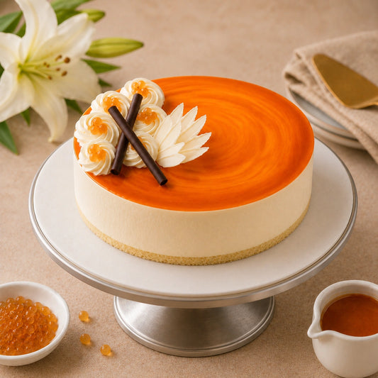8 Red Roses With Eggless Butterscotch Cake