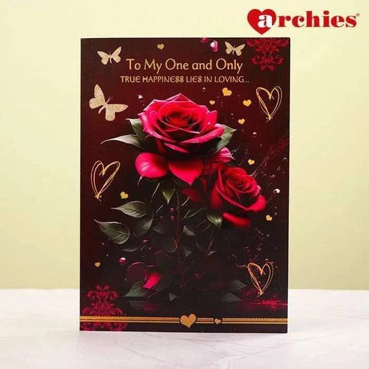 To My One And Only Rose Design Greeting Card With Chocolate