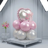 It's A Girl Pink & Silver Balloon Stack