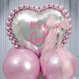 It's A Girl Pink & Silver Balloon Stack