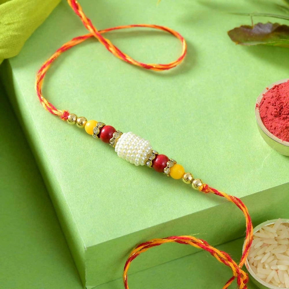 White Bead Rakhi
