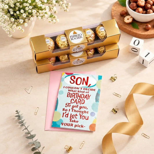 Happy Birthday Son Greeting Card With Chocolates