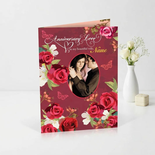 Anniversary Love To My Beautiful Wife Personalised Greeting Card