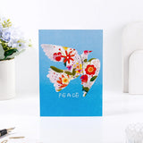 Pack of 50 Floral Peace Dove Blue Greeting Card