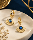 Golden Evil Eye Charm Hoop Earrings | Stupid Cupid