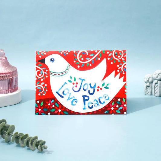 Pack of 50 Joy Love Peace Dove Greeting Card