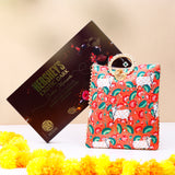 Kamdhenu Cow Ethnic Handcrafted Zip Up Fabric Bag With Chocolate