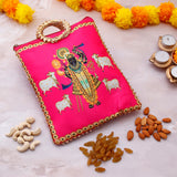 Shree Narayan Ethnic Handcrafted  Zip Up Fabric Bag With Dry Fruits