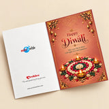 Personalized Happy Diwali Greeting Card with Rangoli, Diyas & Message