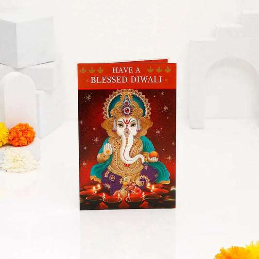 Pack Of 6 Lord Ganesha Diwali Blessings Greeting Card