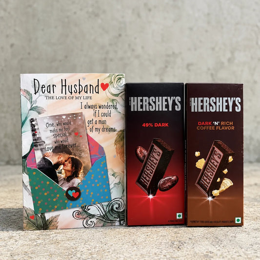The Love Of My Life Romantic Greeting Card For Husband With Chocolates