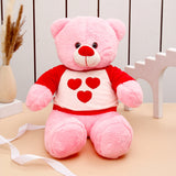 Cuddly Pink Teddy Bear in T-Shirt