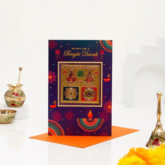 Pack Of 6 Bright Diwali Wishes Greeting Card