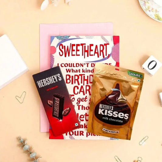 Happy Birthday Sweetheart Greeting Card With Chocolates
