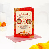 Pack Of 6 Diwali Aarti with Golden Coins Greeting Card
