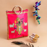 Shree Narayan Ethnic Handcrafted  Zip Up Fabric Bag With Kaju Rolls - 250 GM