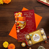 Bhai Dooj Greeting Card with Ferrero Rocher 16 Pcs Gift Box