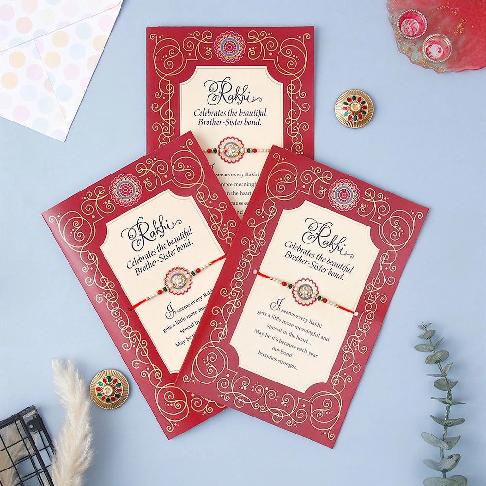 Pack Of 3 Celebrations Raksha Bandhan Greeting Card With Envelope
