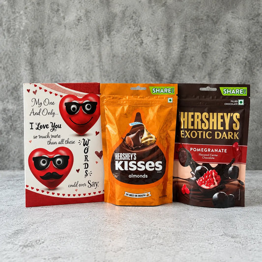 My One And Only I Love You Romantic Greeting Card With Chocolates
