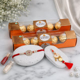 Set of 2 Charm Rakhis with Ferrero Rocher (Pack of 2, 4 pcs each)