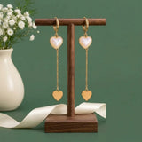 Opal Heart Chain Dangle Earrings | Stupid Cupid