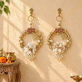 White and Golden Shubh Labh Pearl Hanging