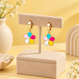 Rainbow Flower Enamel Hoop Earrings | Stupid Cupid
