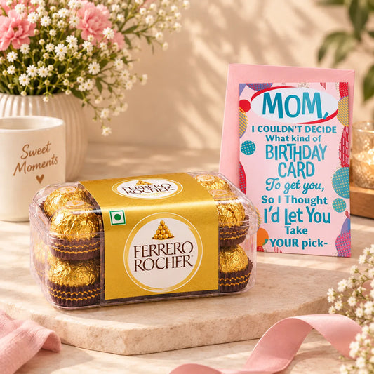 Happy Birthday Mom Greeting Card With Chocolates