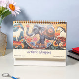 Pack Of 2 Multicolor Artistic Glimpses Desk Calendar 2027