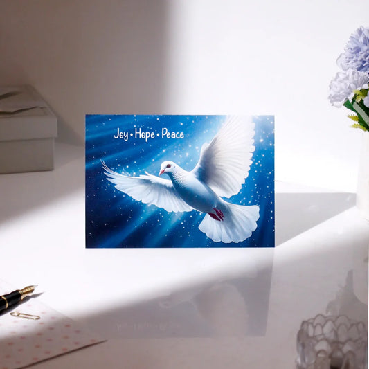 Pack of 50 Joy Hope Peace Dove Greeting Card