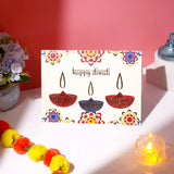 Pack of 50 Happy Diwali Diyas Rangoli Greeting Card
