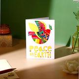 Pack of 50 Colourful Peace on Earth Dove Greeting Card