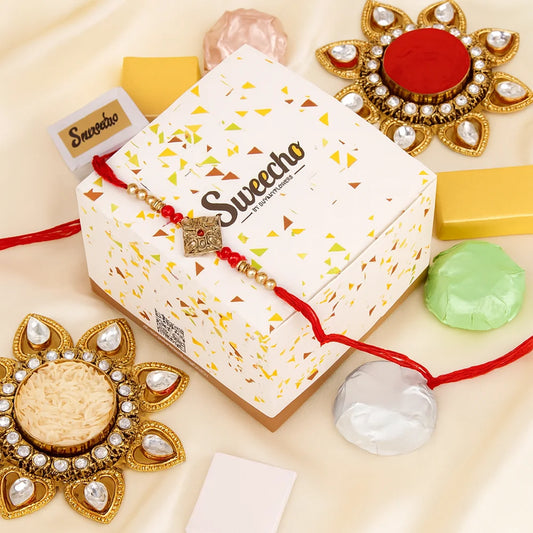 Kundan Rakhi and Assorted Chocolates 250gm