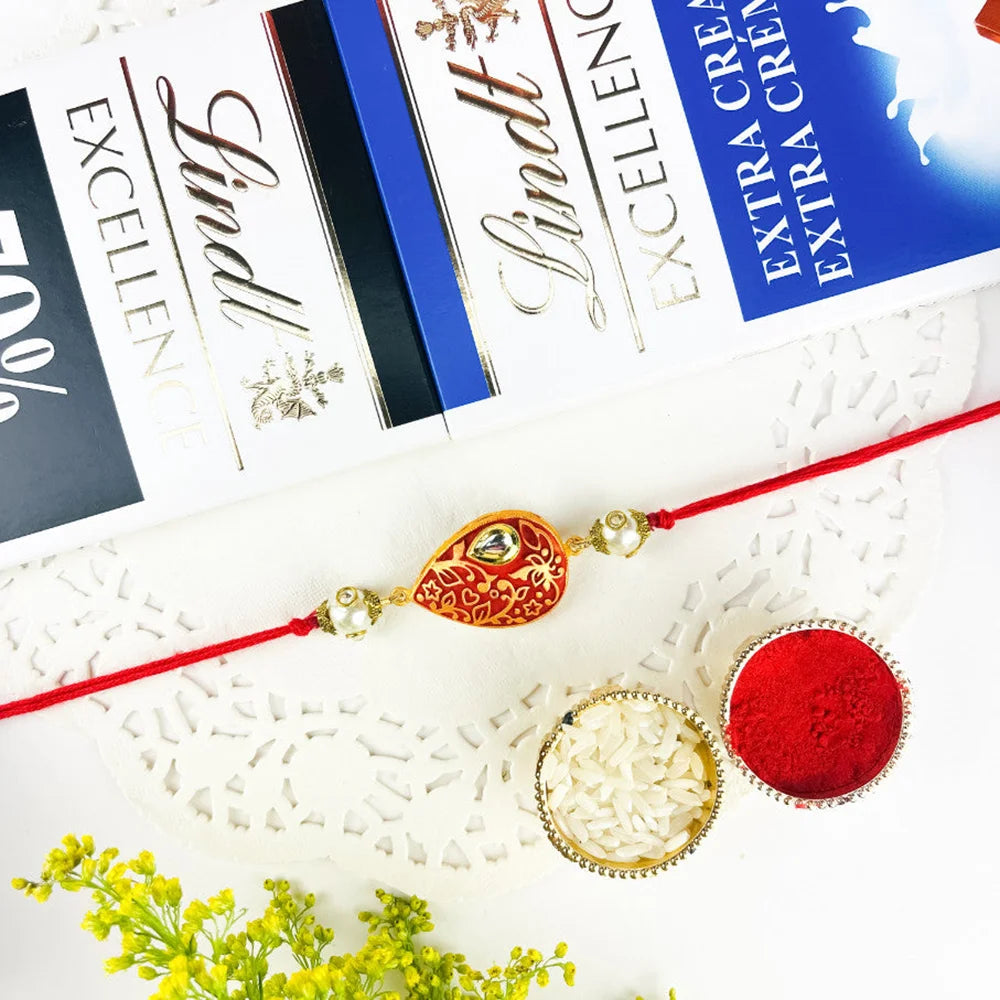 Kundan Rakhi With Lindtt Collection
