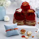 Archies Silver Shiva Trishul Rakhi with Dry Fruits