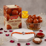 Archies Silver Om Trishul Rakhi with Gulab Jamun