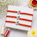 Pack Of 3 Archies Om Silver Rakhi for Bhaiya