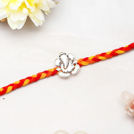 Archies Ganesha Charm Silver Rakhi