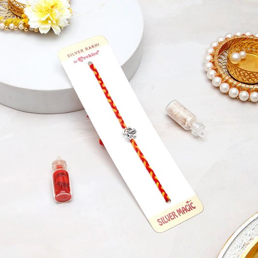 Archies Ganesha Charm Silver Rakhi