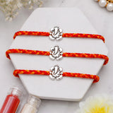 Pack Of 3 Archies Lord Ganesha Charm Silver Rakhi